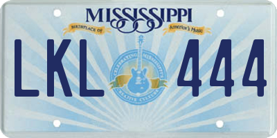 MS license plate LKL444