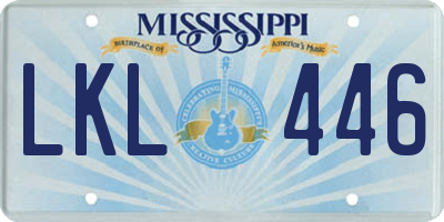 MS license plate LKL446