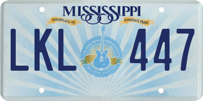 MS license plate LKL447
