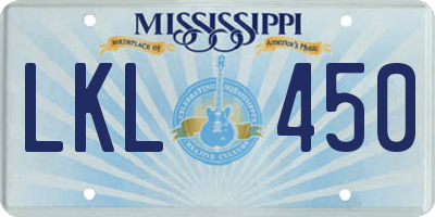 MS license plate LKL450