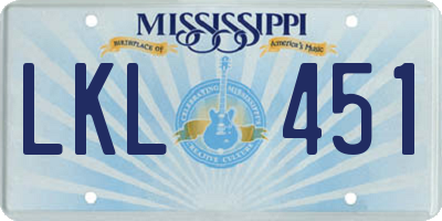 MS license plate LKL451