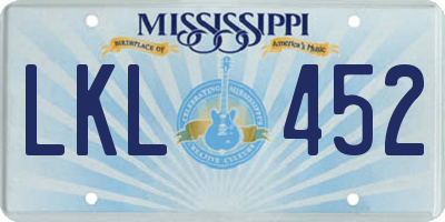 MS license plate LKL452