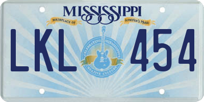 MS license plate LKL454