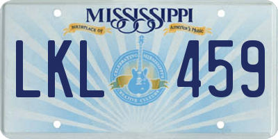 MS license plate LKL459
