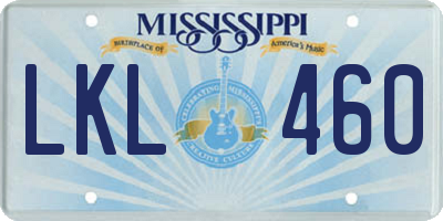 MS license plate LKL460