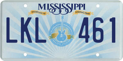 MS license plate LKL461