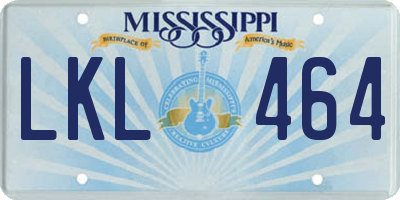 MS license plate LKL464