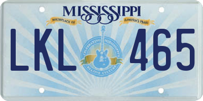 MS license plate LKL465
