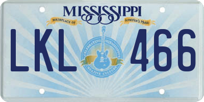 MS license plate LKL466