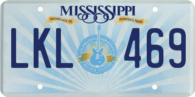 MS license plate LKL469