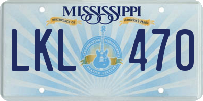 MS license plate LKL470