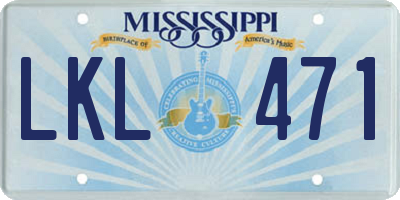 MS license plate LKL471