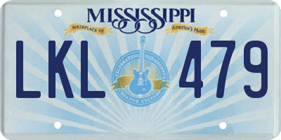 MS license plate LKL479