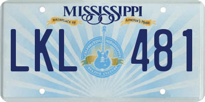 MS license plate LKL481