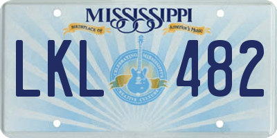 MS license plate LKL482