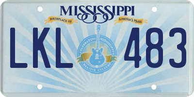 MS license plate LKL483