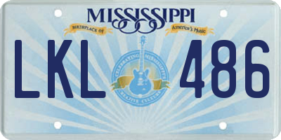 MS license plate LKL486