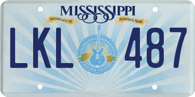 MS license plate LKL487
