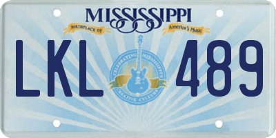 MS license plate LKL489