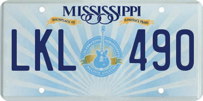 MS license plate LKL490