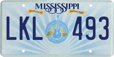 MS license plate LKL493
