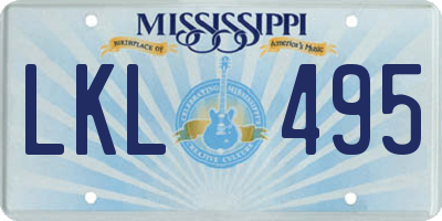 MS license plate LKL495