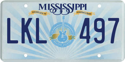 MS license plate LKL497