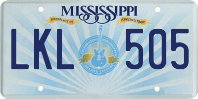 MS license plate LKL505