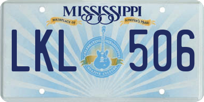 MS license plate LKL506