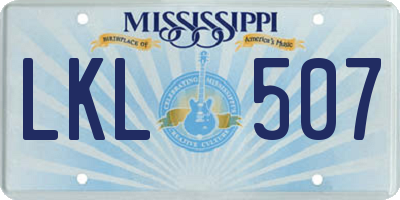 MS license plate LKL507