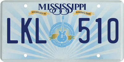 MS license plate LKL510
