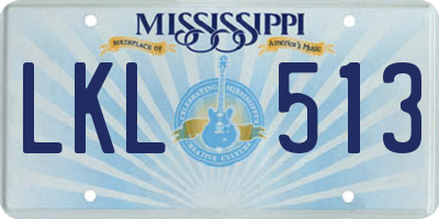 MS license plate LKL513