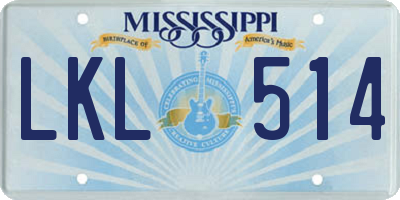 MS license plate LKL514