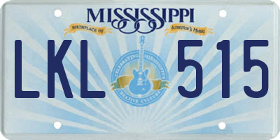 MS license plate LKL515