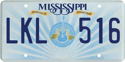 MS license plate LKL516