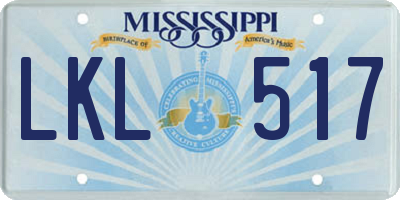 MS license plate LKL517