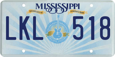 MS license plate LKL518