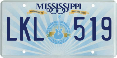 MS license plate LKL519