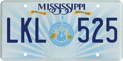 MS license plate LKL525