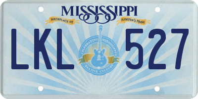 MS license plate LKL527