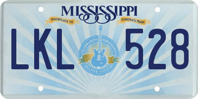 MS license plate LKL528