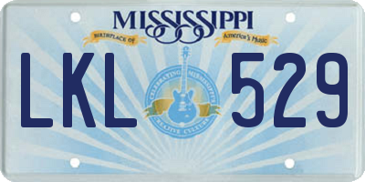 MS license plate LKL529