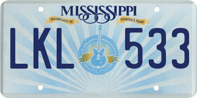 MS license plate LKL533