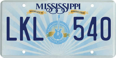 MS license plate LKL540