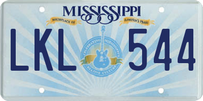 MS license plate LKL544