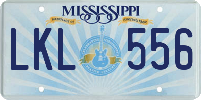 MS license plate LKL556