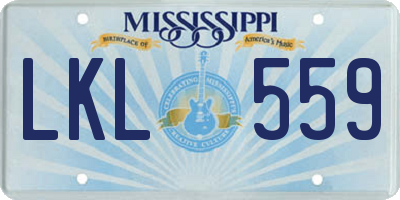 MS license plate LKL559