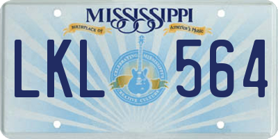 MS license plate LKL564