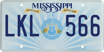 MS license plate LKL566