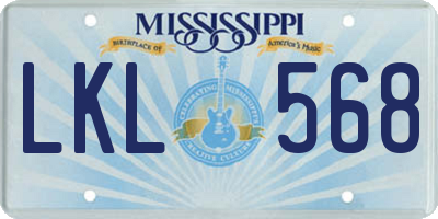 MS license plate LKL568
